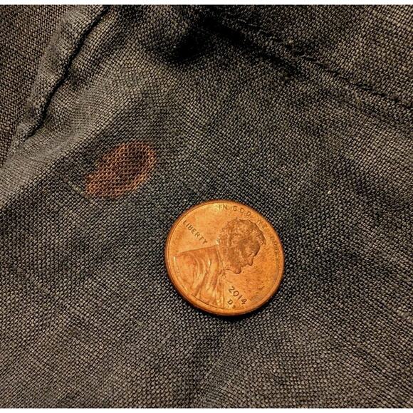 Vintage 90s J.Jill Tunic Top Jacket Black Linen Size Petite Medium PM MP Flaw - Picture 8 of 8